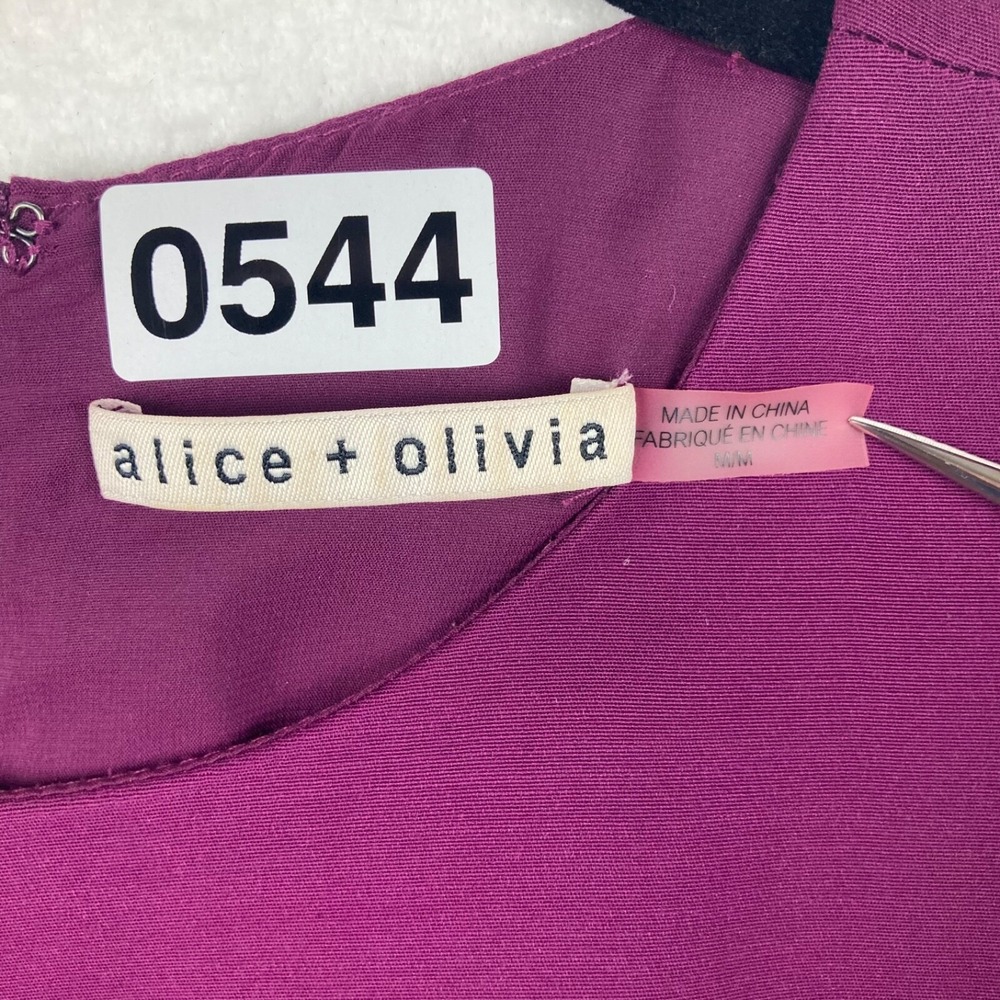 Alice + Olivia Open Back Flare Purple Casual Party Dress Size Medium - Picture 8 of 12